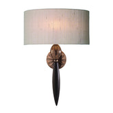 David Hunt Lighting Contour Wall Light Black Bronze With Silk Shade CON0799